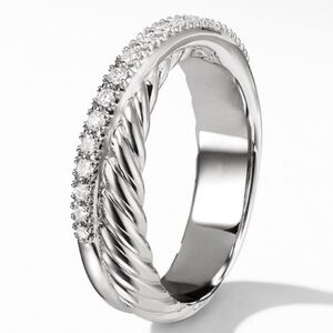 David Yurman Silver Multi-Row Cable Wrap Ring